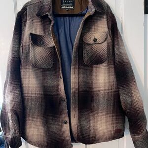 Jachs Men's Checkered Shirt Jacket - Black and Cream